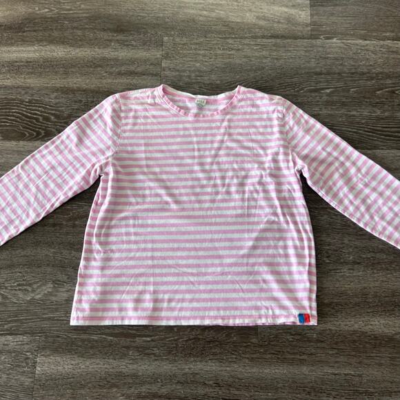 KULE Pink Stripe The Modern Long Sleeve Top XXL 100% Cotton Breton Classic Tee - Picture 13 of 16